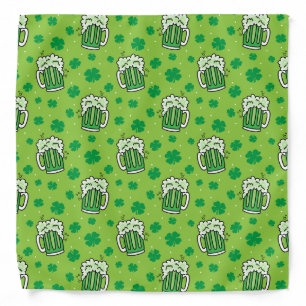 St Patrick's Day Green Beer Pattern Bandana