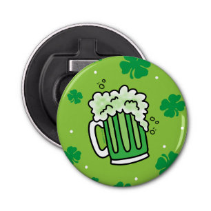 St Patrick's Day Green Beer Pattern Bottle Opener