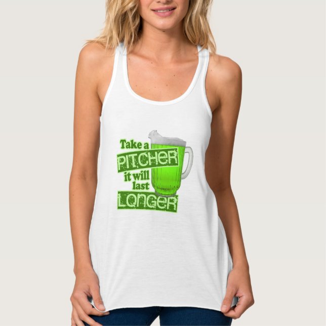 St Patricks Day Green Beer Pitcher Tank Top (Front)