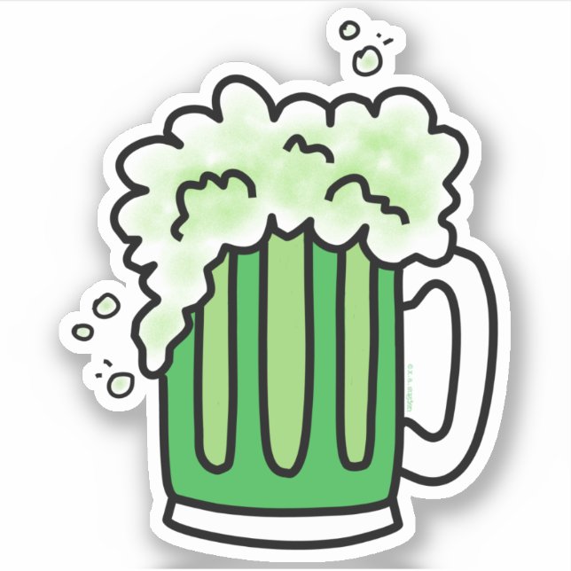 St Patrick's Day Green Beer Sticker (Front)