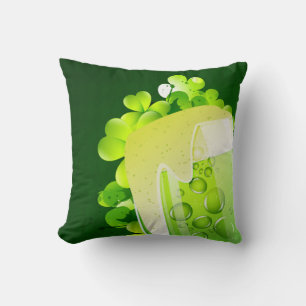 St. Patrick's Day Green Beer Throw Pillow