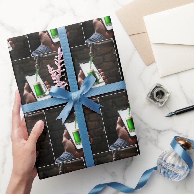 St. Patrick's Day Green Beer Wrapping Paper (Gifting)
