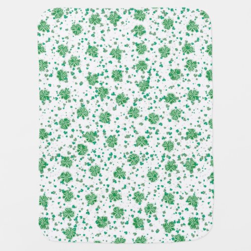 St Patricks Day Green Celtic Shamrock Baby Blanket