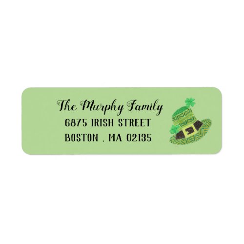 St_Patricks Day green chevron leprechauns hat Label