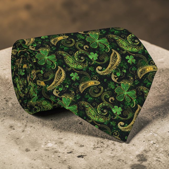 St. Patrick's Day Green Clover Custom Necktie (Creator Uploaded)