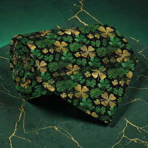 St. Patrick's Day Green Clover Custom Necktie