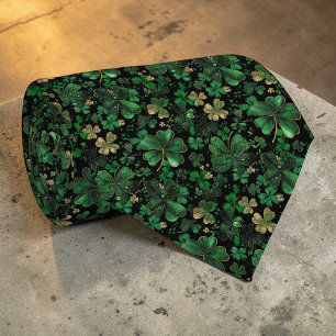 St. Patrick's Day Green Clover Custom Necktie