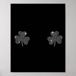 St Patricks Day Green Clover Irish Shamrock Breast Poster
