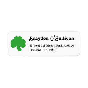 St Patricks Day Green Clover Shamrock Irish Simple Label
