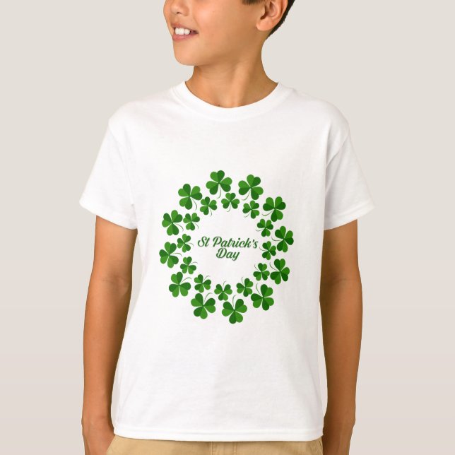 St.Patrick's Day Green Clover   T-Shirt (Front)