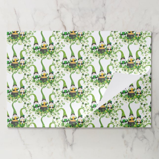 St Patricks Day Green Clovers Old Leprechaun Paper Pad (Folded)