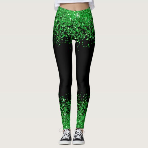 st patricks day  green glittery leggings