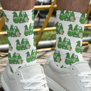 St. Patrick's Day Green Gnomies Gnomes  Socks