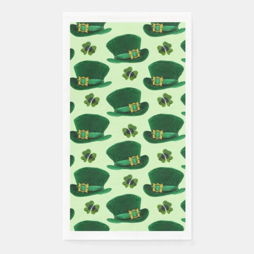 St Patricks Day Green Hats Paper Guest Towels