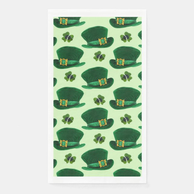 St Patrick's Day Green Hats Paper Guest Towels (Front)
