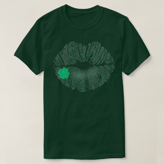 St Patricks Day Green Kissing Lips Cute Irish Sham T-Shirt (Design Front)