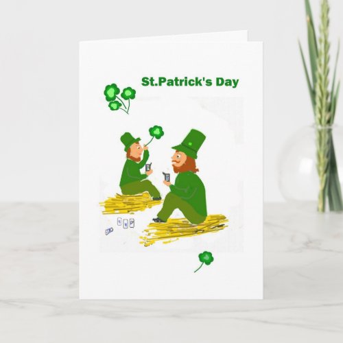 StPatricks Day Green Leprechauns Card