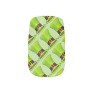 St. Patrick's Day Green Lucky Leprechaun Tophat Minx Nail Wraps