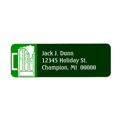 St Patricks Day Green Party Beer Address Labels