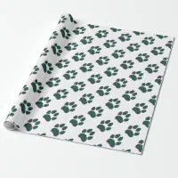 St. Patrick's Day Green Paw Print Wrapping Paper