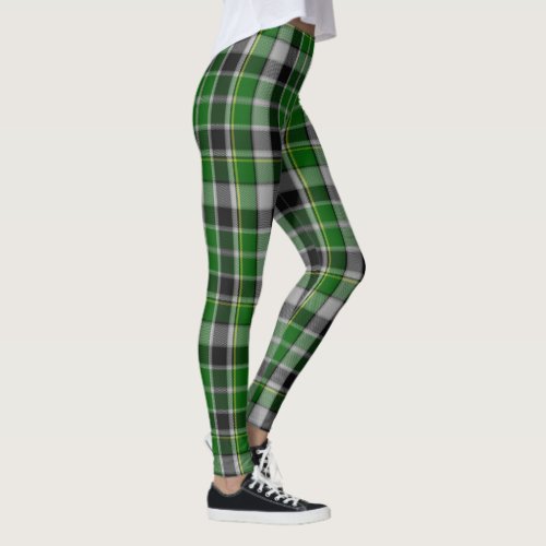 St Patricks Day Green Plaid Tartan Leggings