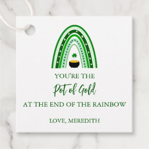 St. Patrick's Day Green Rainbow & Pot of God Favor Tags