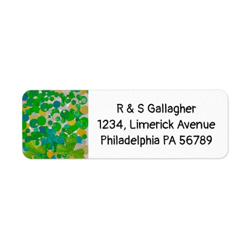 St Patricks Day Green Sequin Label