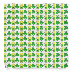 St. Patrick's Day Green Shamrock Beer Mug Lucky Bandana