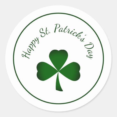 St Patricks Day Green shamrock Classic Round Sticker