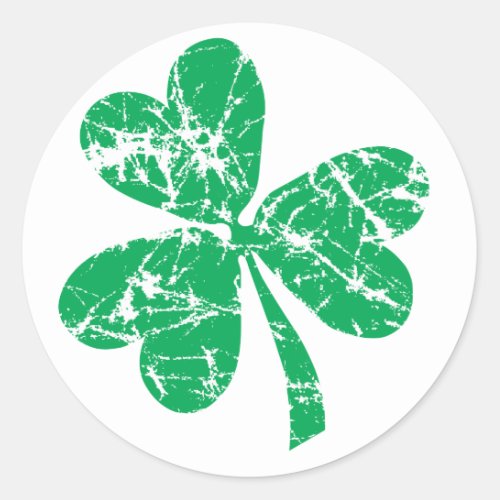 St Patricks Day Green Shamrock Classic Round Sticker