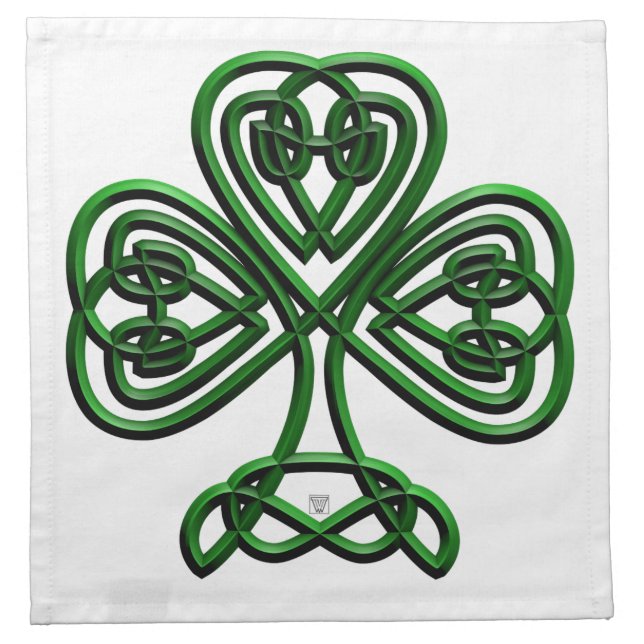 St Patricks Day Green Shamrock Cloth Napkin (Front)