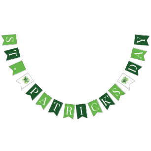 St. Patrick's Day Green Shamrock Clover Simple Bunting Flags