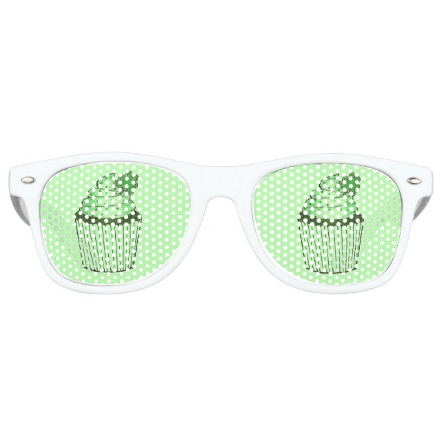 St. Patrick's Day Green Shamrock Cupcake Shades (Front)