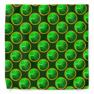 ST PATRICK'S DAY GREEN SHAMROCK GEMSTONE JEWEL BANDANA