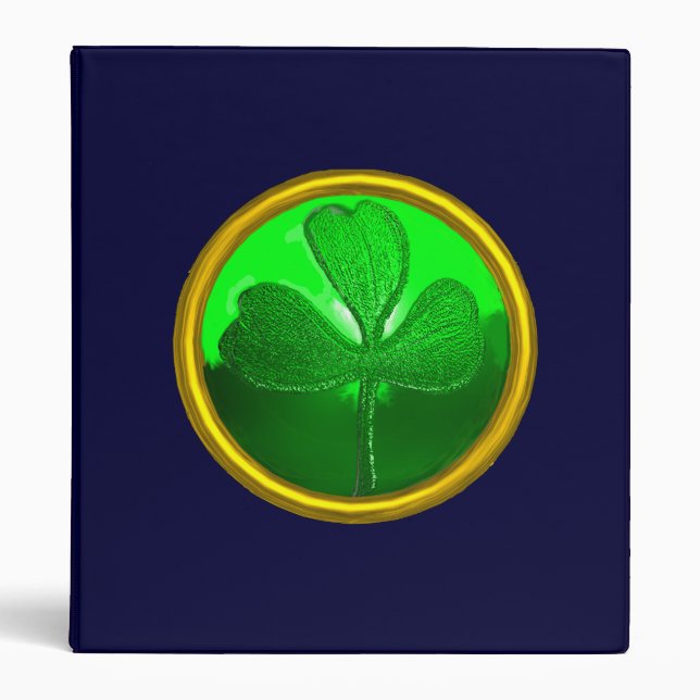 ST PATRICK'S DAY GREEN SHAMROCK GEMSTONE JEWEL BINDER (Front)