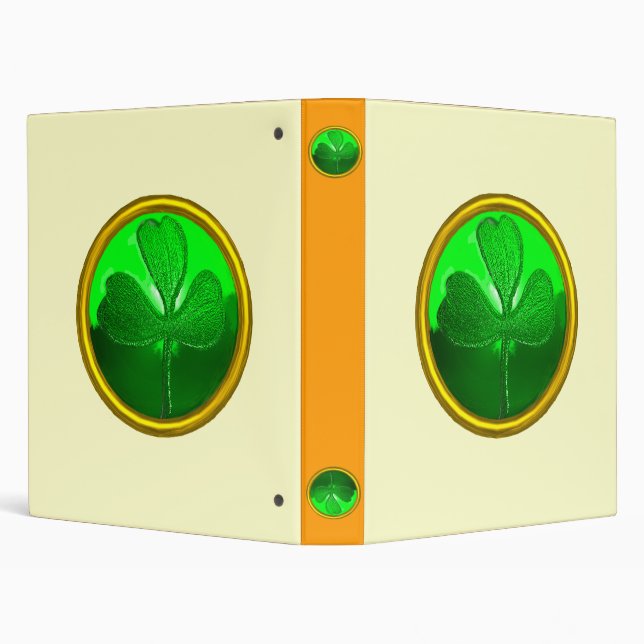 ST PATRICK'S DAY GREEN SHAMROCK GEMSTONE JEWEL BINDER (Background)