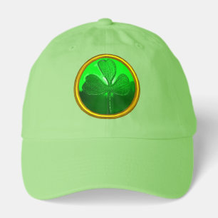 ST PATRICK'S DAY GREEN SHAMROCK GEMSTONE JEWEL HAT