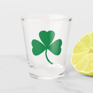 St. Patrick's Day Green Shamrock Leaf Shot Glass