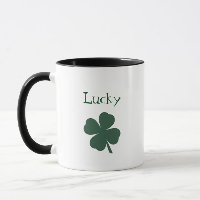St. Patrick's Day Green Shamrock  Mug (Left)