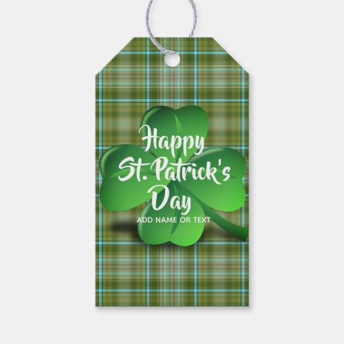 St Patricks Day Green Shamrock Party Personalized Gift Tags