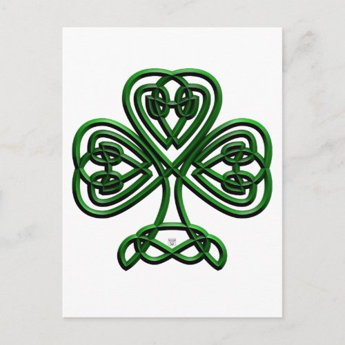 St Patricks Day Green Shamrock Postcard