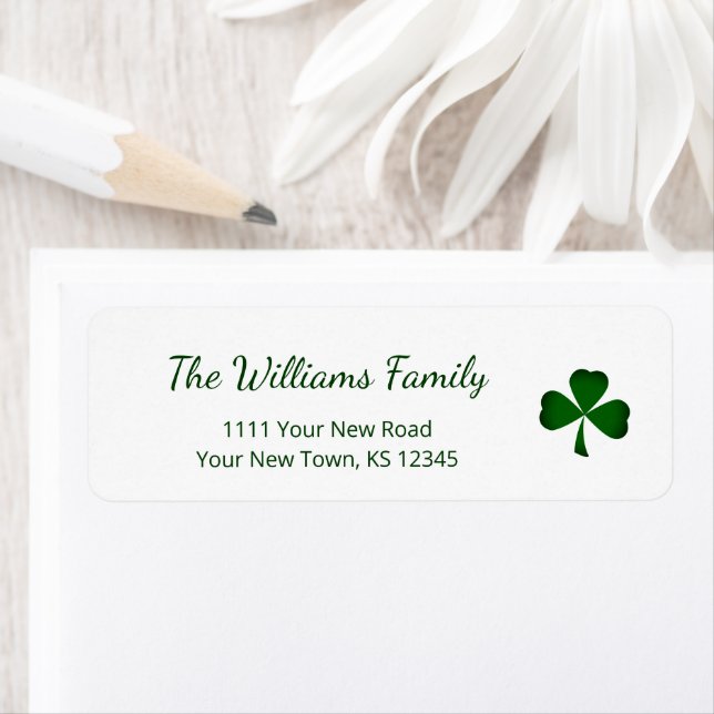 St. Patrick's Day Green Shamrock Return Address Label (Insitu)