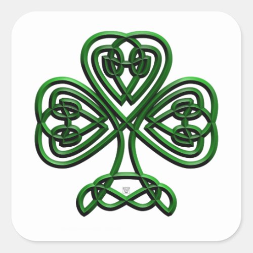 St Patricks Day Green Shamrock Square Sticker