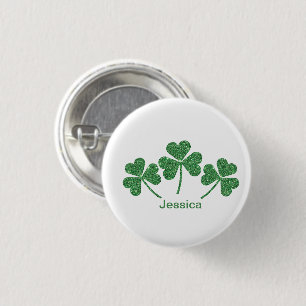 St. Patrick's Day Green Shamrock Vine Irish Party  Button