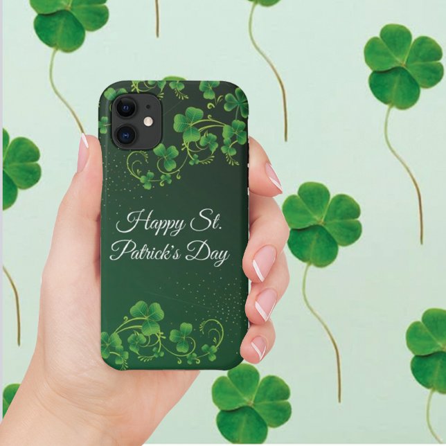 St. Patrick's Day Green Shamrock Vine Irish Party  Case-Mate iPhone Case (Creator Uploaded)