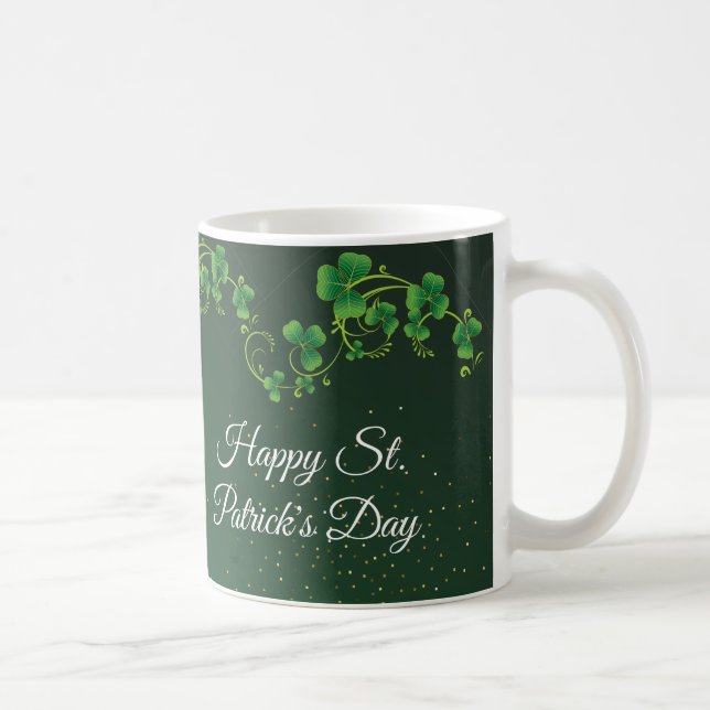 St. Patrick's Day Green Shamrock Vine Irish Party  Coffee Mug (Right)
