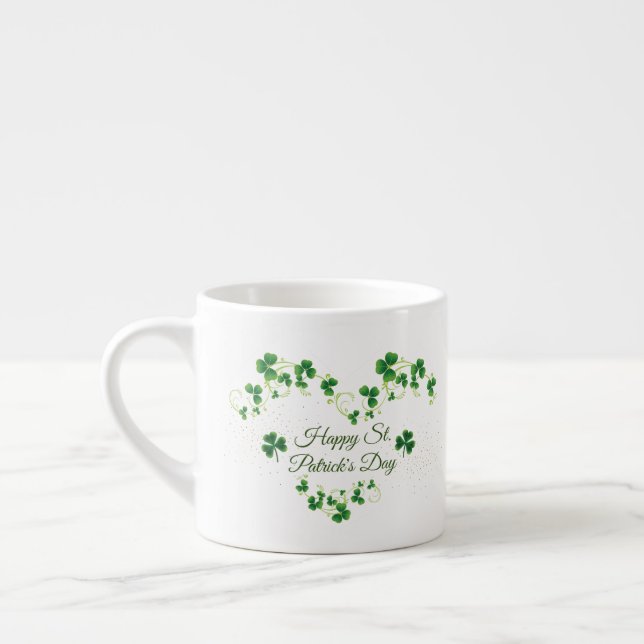 St. Patrick's Day Green Shamrock Vine Irish Party  Espresso Cup (Left)