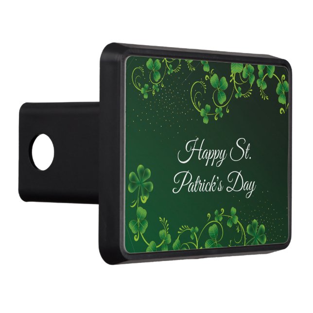 St. Patrick's Day Green Shamrock Vine Irish Party  Hitch Cover (Right)
