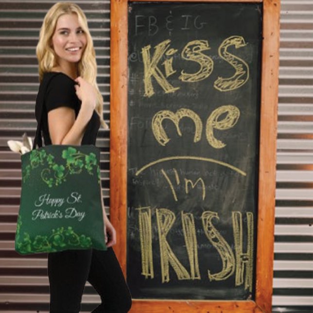 St. Patrick's Day Green Shamrock Vine Irish Party  Tote Bag (Creator Uploaded)