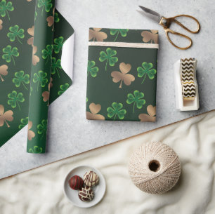 St. Patrick's Day Green Shamrock Vine Irish Party Wrapping Paper